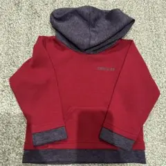 COMME CA ISM 赤 グレー のフード付きトレーナー 80