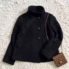 【INDIVI】アノラックウールショートコート　アンゴラウール　日本製　38