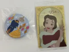 ディズニー　ベル　缶バッジ　カード