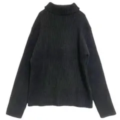 ジーラ　タートルネック リブニット　厚手　黒　LLのサムネイル
