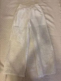 総レース ワイドパンツ アイボリー