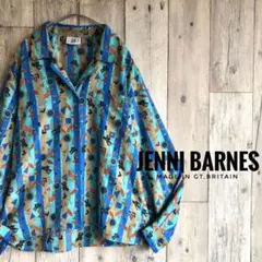 復古 英國製 JENNI BARNES 全圖案 開領 襯衫