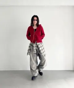 KAIKO Double zip parka "WINE RED"のサムネイル