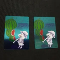 ゆ*き様 ワンピースカードゲーム ルフィ スイカ プロモカード 2枚セット ゆ*き様 ワンピースカードゲーム ルフィ スイカ プロモカード 2枚