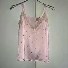 Y2K ランジェリー ハート柄 レース キャミソール フェアリー グランジ