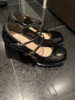 attagirl ダブルストラップ パンプス ブラックのサムネイル