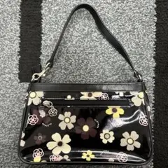 CLATHAS　クレイサス　ハンドバッグ　花柄　ブラック　黒　エナメル