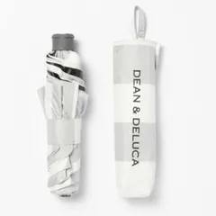 DEAN&DELUCA 折り畳み傘(晴雨兼用) ホワイト×グレーストライプのサムネイル