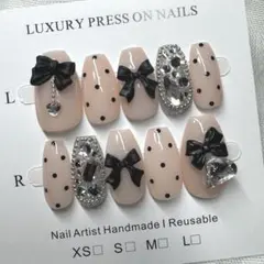 【現品】ネイルチップ　埋め尽くし×ドット