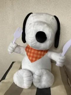 スヌーピー ぬいぐるみ フォークとナイフ付き