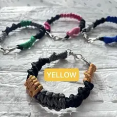 ハンドストラップ　パラコード　黒×黄色