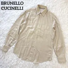 良品✨ブルネロクチネリ 長袖 コットンシャツ ボタンダウン M ベージュのサムネイル