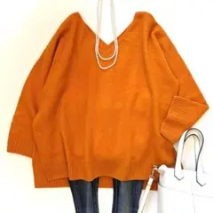 人気♪ スピック＆スパン カシミヤウールVプルオーバー ゆったり 綺麗色 ニット