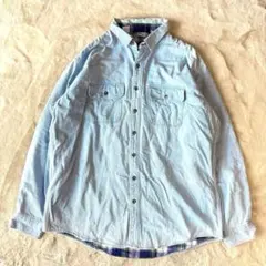 アメリカUSA製　llbean エルエルビーン￼XL デニムシャツ　長袖　90s