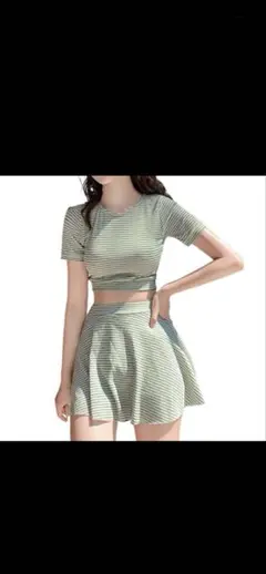 水着　セパレート　グリーンストライプ　M 新品未使用