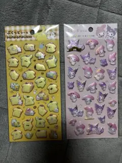 ぷくっとシール ポムポムプリン マイメロディ＆クロミ