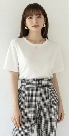 ハイウエスト カジュアルパンツ