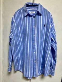 U.S. POLO ASSN. ストライプシャツ Lサイズ 水色 白のサムネイル