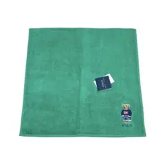 RALPH LAUREN ポロベア タオルハンカチ グリーン 未使用に近い