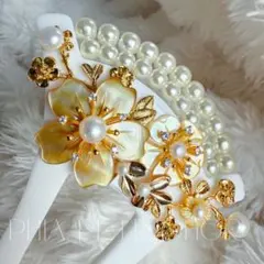 髪飾り 桜 かんざし バチ型 螺鈿 真珠母貝 パール 簪