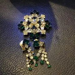 ビンテージ風 花形ブローチandイヤリング