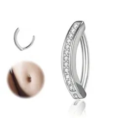 新品✨️】へそピアス キャッチレス シルバーストーン