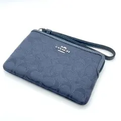 美品　coach コーチ　ポーチ　ネイビー　 管理番号【a226】
