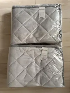 昭和西川 キルティング敷きパッド シングル グレー 2枚　100×200サイズ