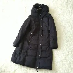 ZARA BASIC ネイビー ダウンジャケット S袖口リブ金ボタンファスナーのサムネイル
