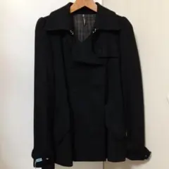 ダッフルコート 黒 ボア