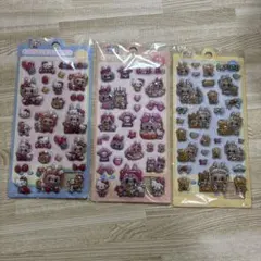 ラブブ ボンボンドロップシール 3D立体 3枚セット