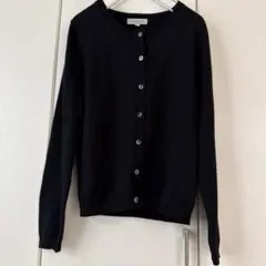 中古美品　セオリア　ブラックニットカーディガン 長袖　Mサイズ　黒のサムネイル