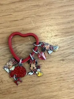 ミニーマウス ハート型キーホルダー