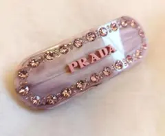 【美品】PRADA プラダ ラインストーン バレッタ ヘアアクセサリー ピンクのサムネイル