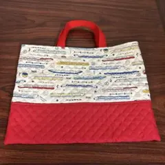 新幹線　レッスンバッグ　レッド