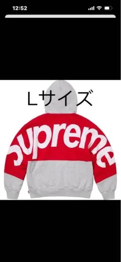 23FWSupreme フード付きパーカー グレー/レッド(美品) - メルカリ