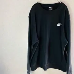 NIKE ナイキ スウェット トレーナー 黒 刺繍 袖ライン Vガゼット XL 