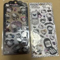 ギャルキティ　黒　平成はっぴーフォン　シール 2点セット