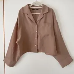 【Kastane】ベージュ 長袖シャツ ポケット付き