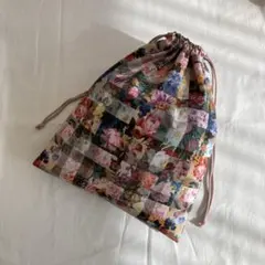 輸入リバティ　巾着袋　ハンドメイド　Archive Gingham