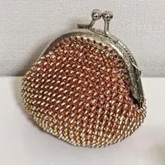 ハンドメイド　がま口　ビーズ　ポーチ　手作り　かぎ針編み　クロッシェ