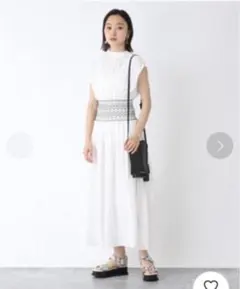 JEANASIS ウエストシシュウフレアワンピース