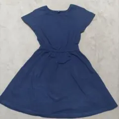 UNIQLO ネイビー レース袖 ワンピース 150