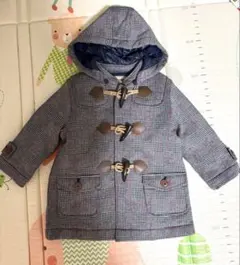 ミキハウス　ダッフルコート　グレンチェック　男女共用　90センチ