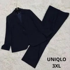 美品✨大きいサイズ UNIQLO パンツスーツ ストレッチ ネイビー 3XLのサムネイル