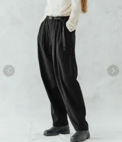 Bshop別注2タックワイドテーパードパンツxsブラック　ビームスボーイ