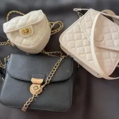 ショルダーバッグまとめ売り ホワイト ブラック ハート型