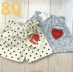 水玉模様パンツ 80サイズ アイボリー