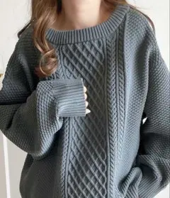 classicalelf 軽量　2wayケーブル編み　ニットカーディガン