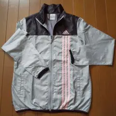 ＊美品＊adidas ナイロンジャケット M グレー/ブラック/ピンク